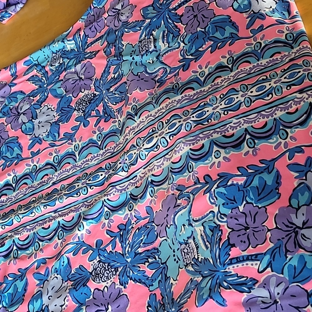 Lilly Pulitzer Bingham Midi Dress Soleil Pink Palm Parade Engineered - Picture 10 of 13